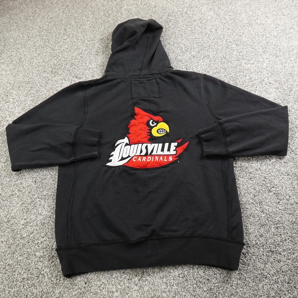 Louisville Cardinals Hoodie Mens L Black KY NCAA Basketball Pullover Sweatshirt